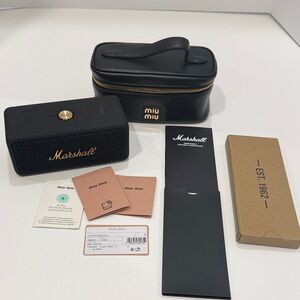 Miu Miu Marshall X Emberton ll Bluetooth Speaker with Miu Miu leather Case